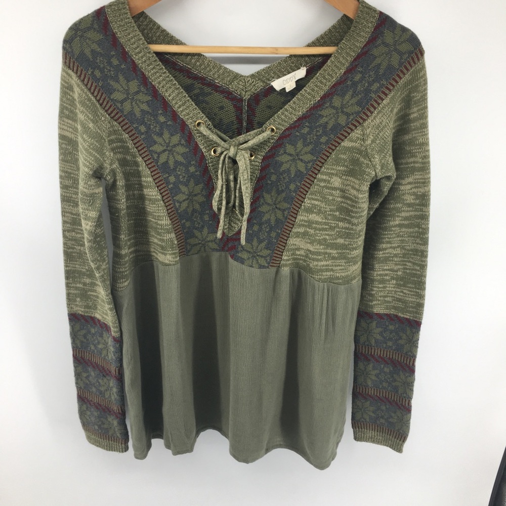 ODDY Olive Green Sweater NWOT